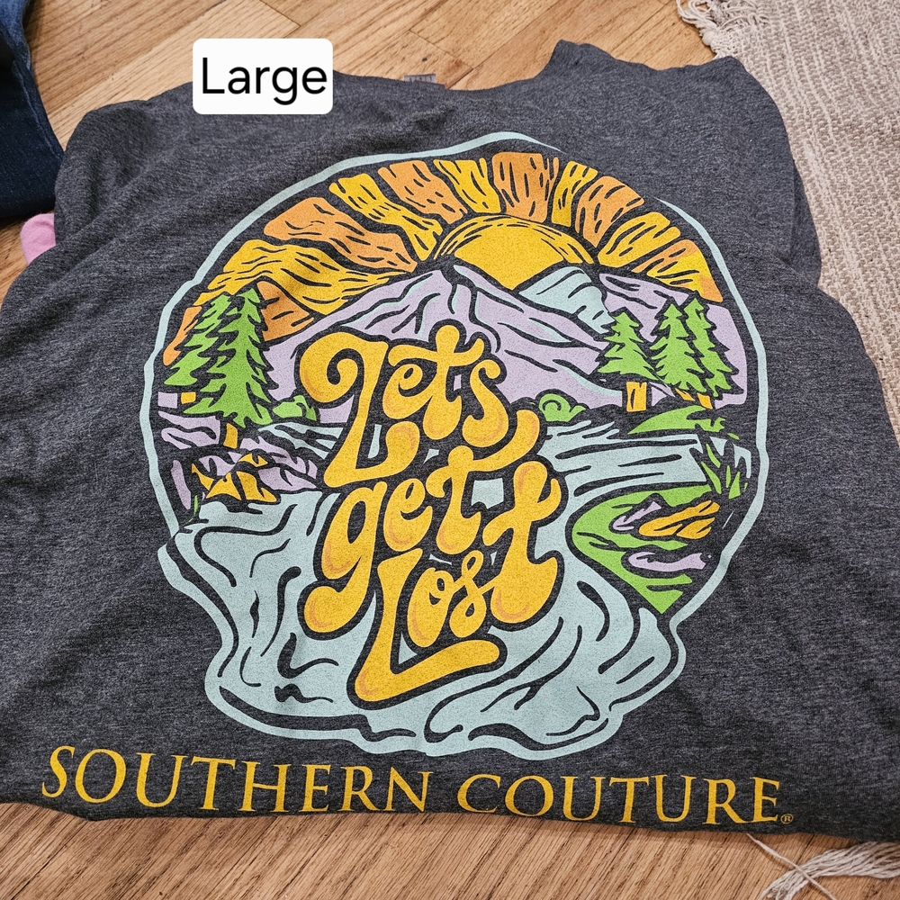 Southern Couture Women's Gray Graphic Tee - Let's Get Lost